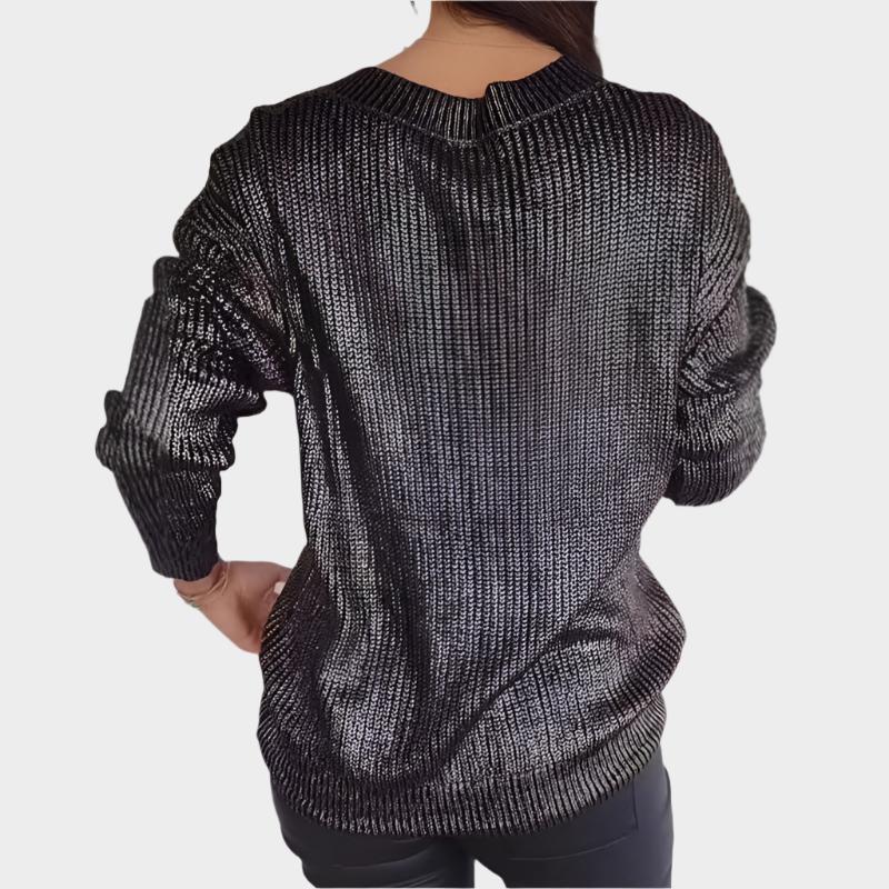 Harper™ - V-Neck Metallic Jumper