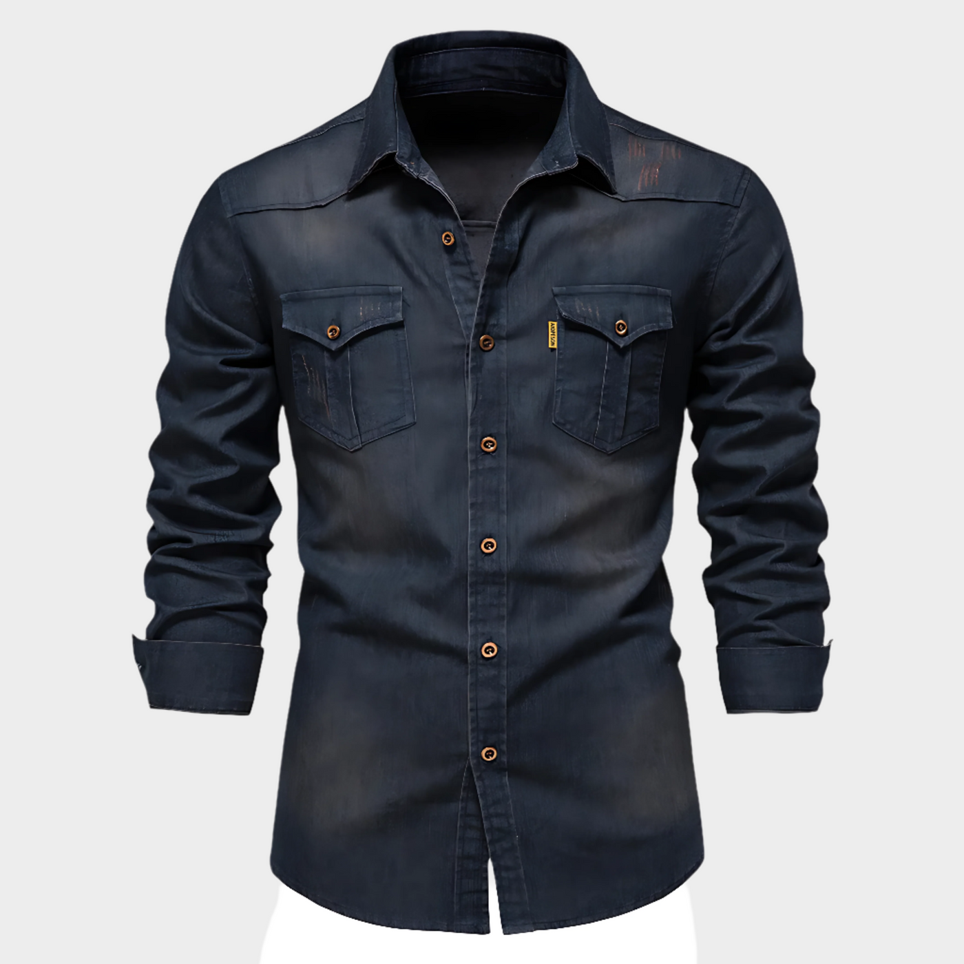 Wade™ - Double Pocket Cotton Denim Shirt