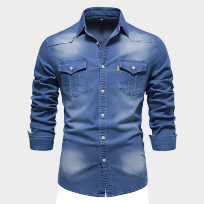 Wade™ - Double Pocket Cotton Denim Shirt